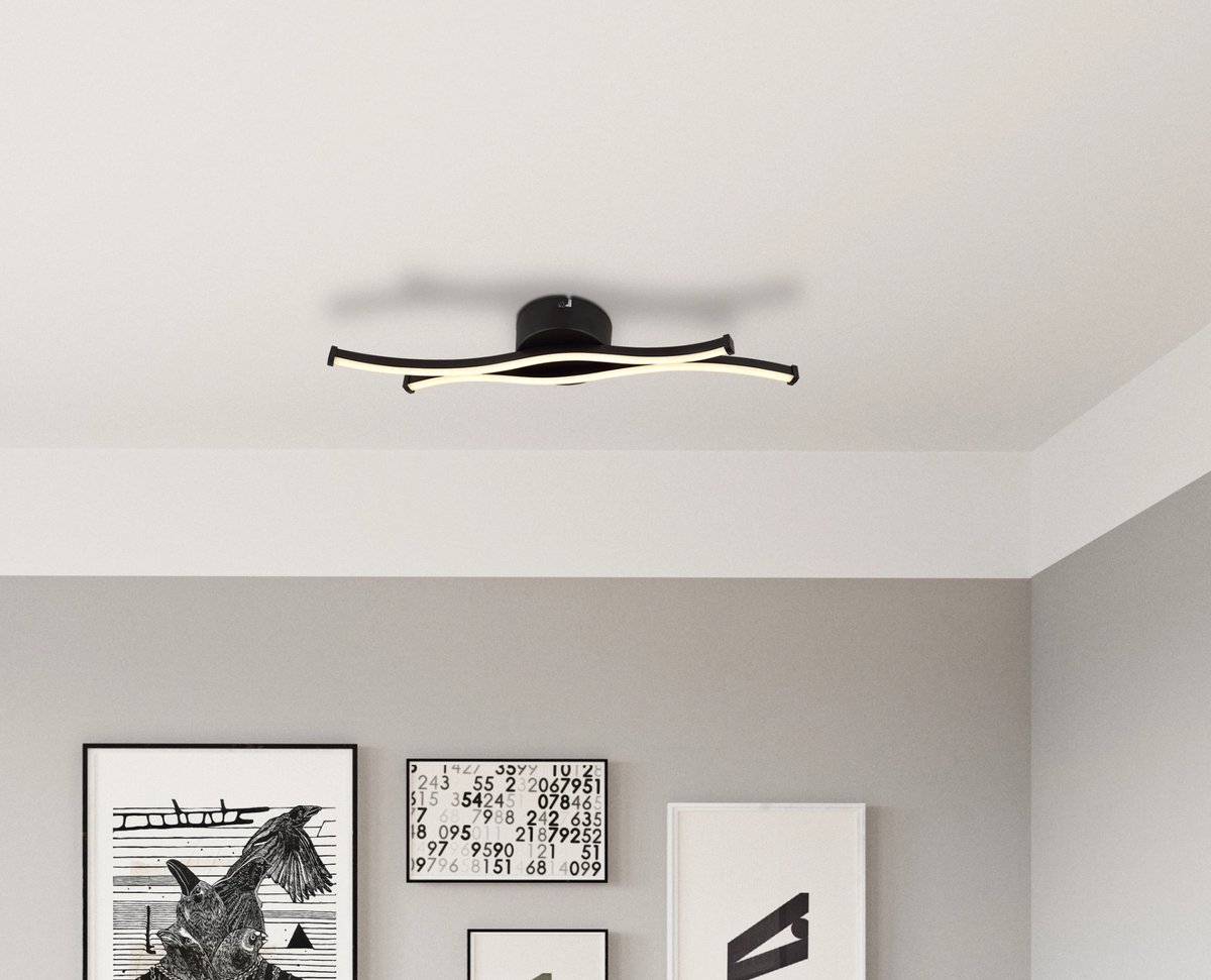 Plafonniere - zwart - BOYD - metaal - LED - 67336-12 - Globo