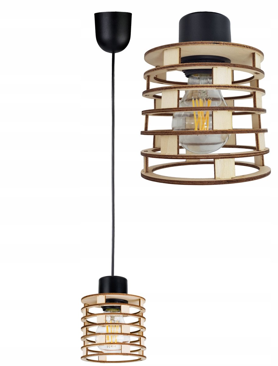 Hanglamp Loft Hout E27 Enkel Lichtpunt Max 60W