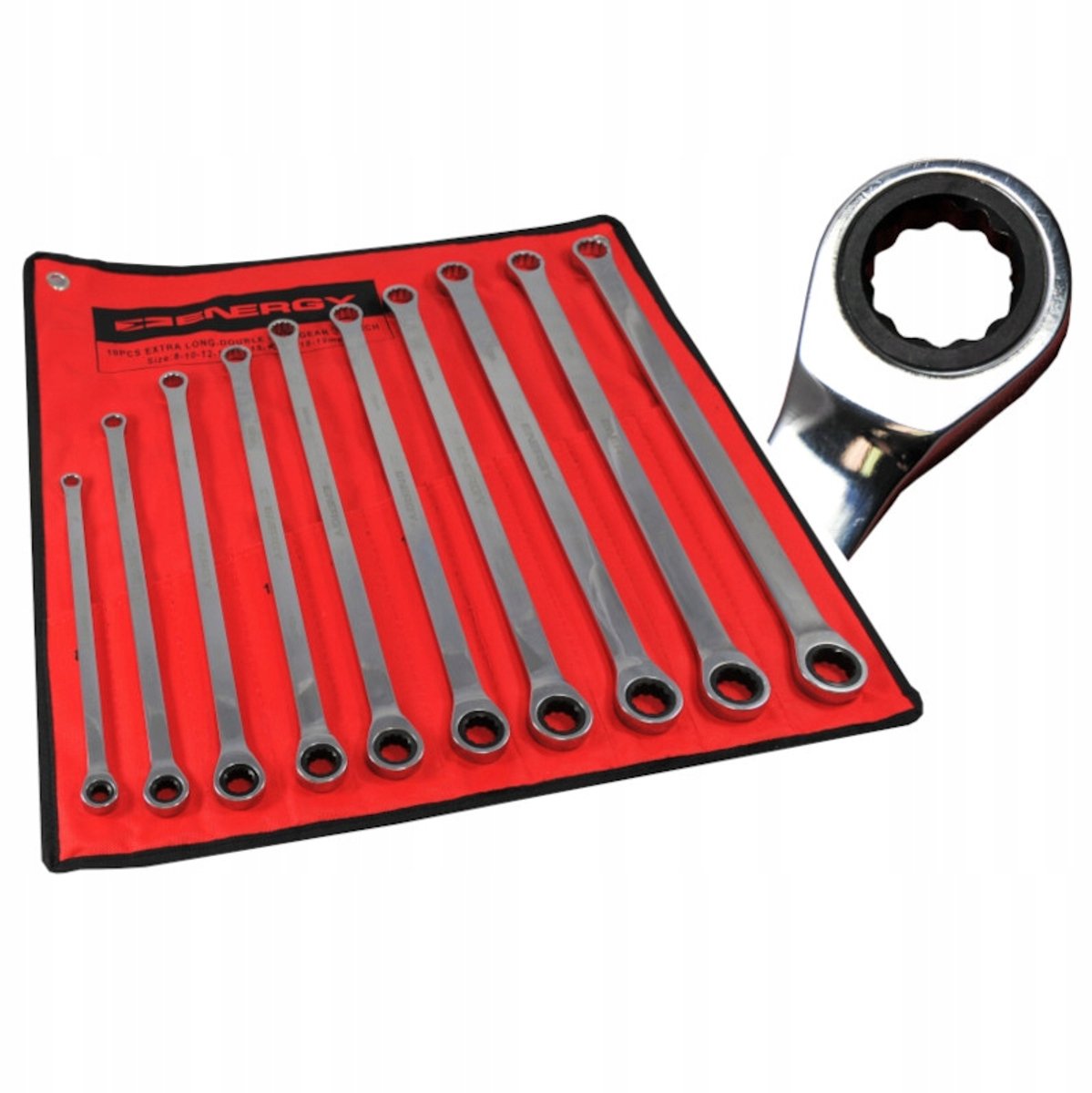 ENERGY ringsleutelset met ratel, lange sleutels (8-19 mm)