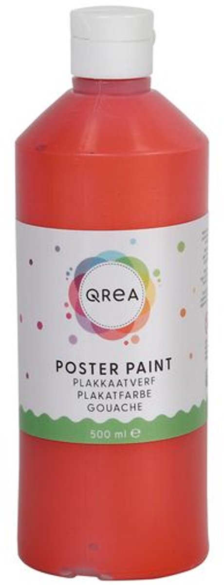 Plakkaatverf qrea lichtrood 500ml | 6 stuks