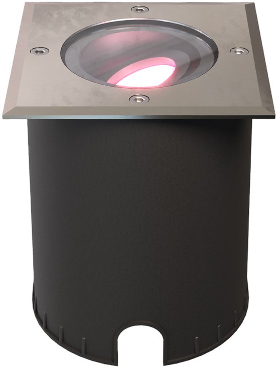 HOFTRONIC SMART Cody Smart Grondspot RVS - GU10 5,5 Watt 345 lumen - RGB + WW - Wifi + BLE - Kantelbaar - Overrijdbaar - Vierkant - IP67 waterdicht