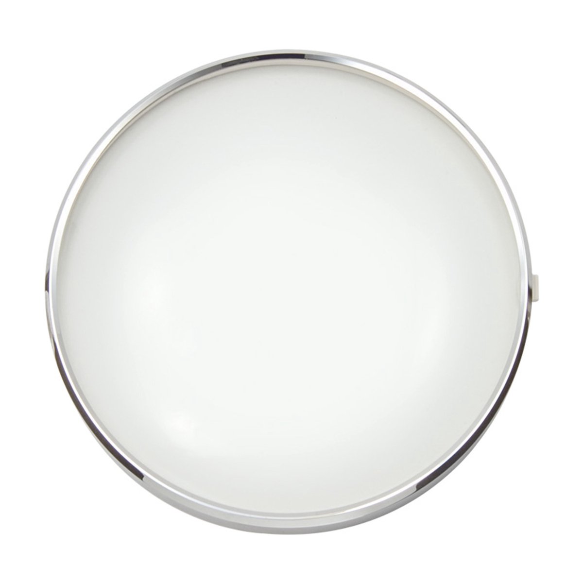 Scharnierend glazen deksel met chromen rand Ø 150