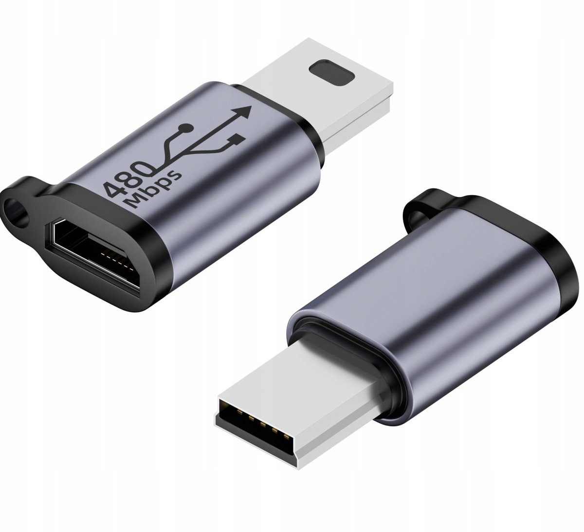 MicroUSB naar MiniUSB Adapter: 18W Snelladen, 480Mbps Data
