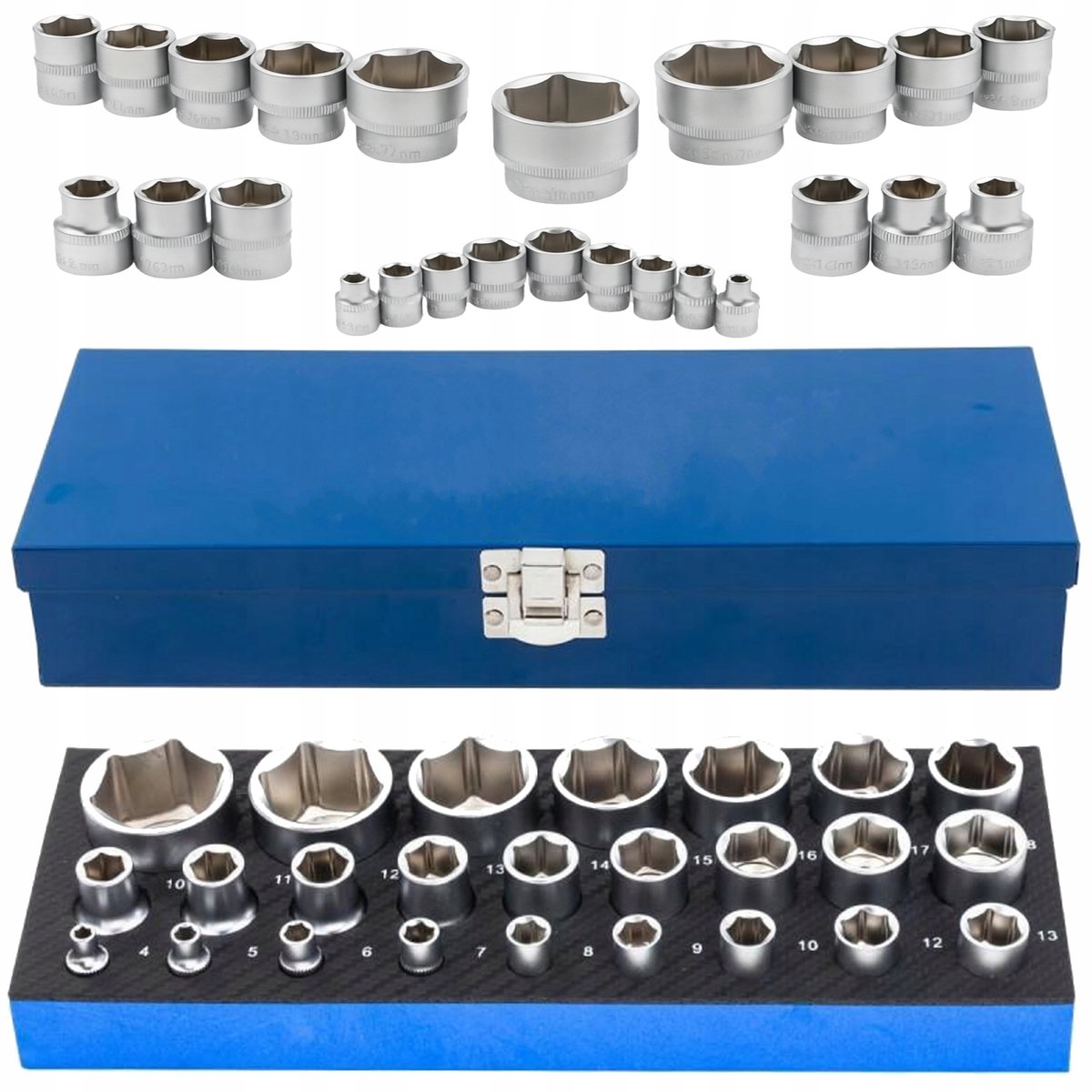 25-delige DOPPENSET 6-kant 1/4" & 1/2" CRV 4-32mm