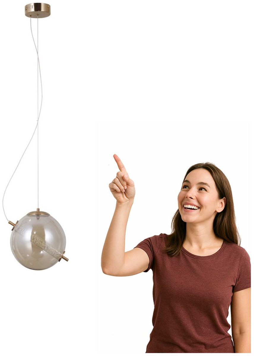 NOLA LED Hanglamp 12W Amber Goud - Stijlvolle Verlichting