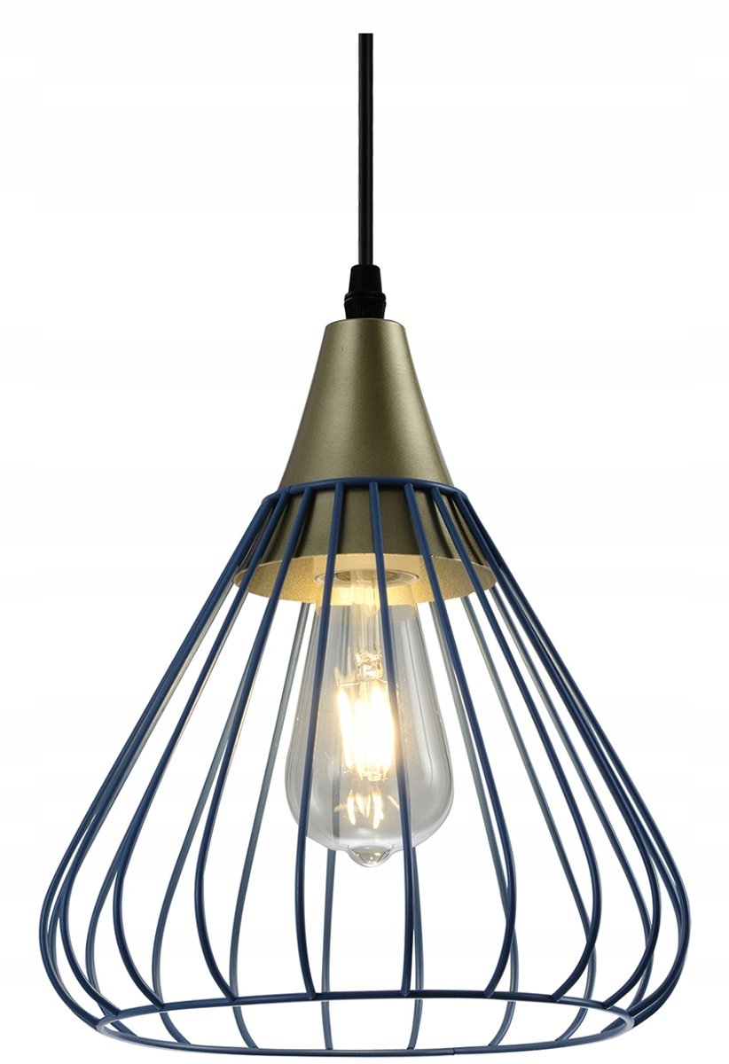 GTV TESS Hanglamp E27 IP20 Blauw Metaal - Stijlvolle Loft Verlichting