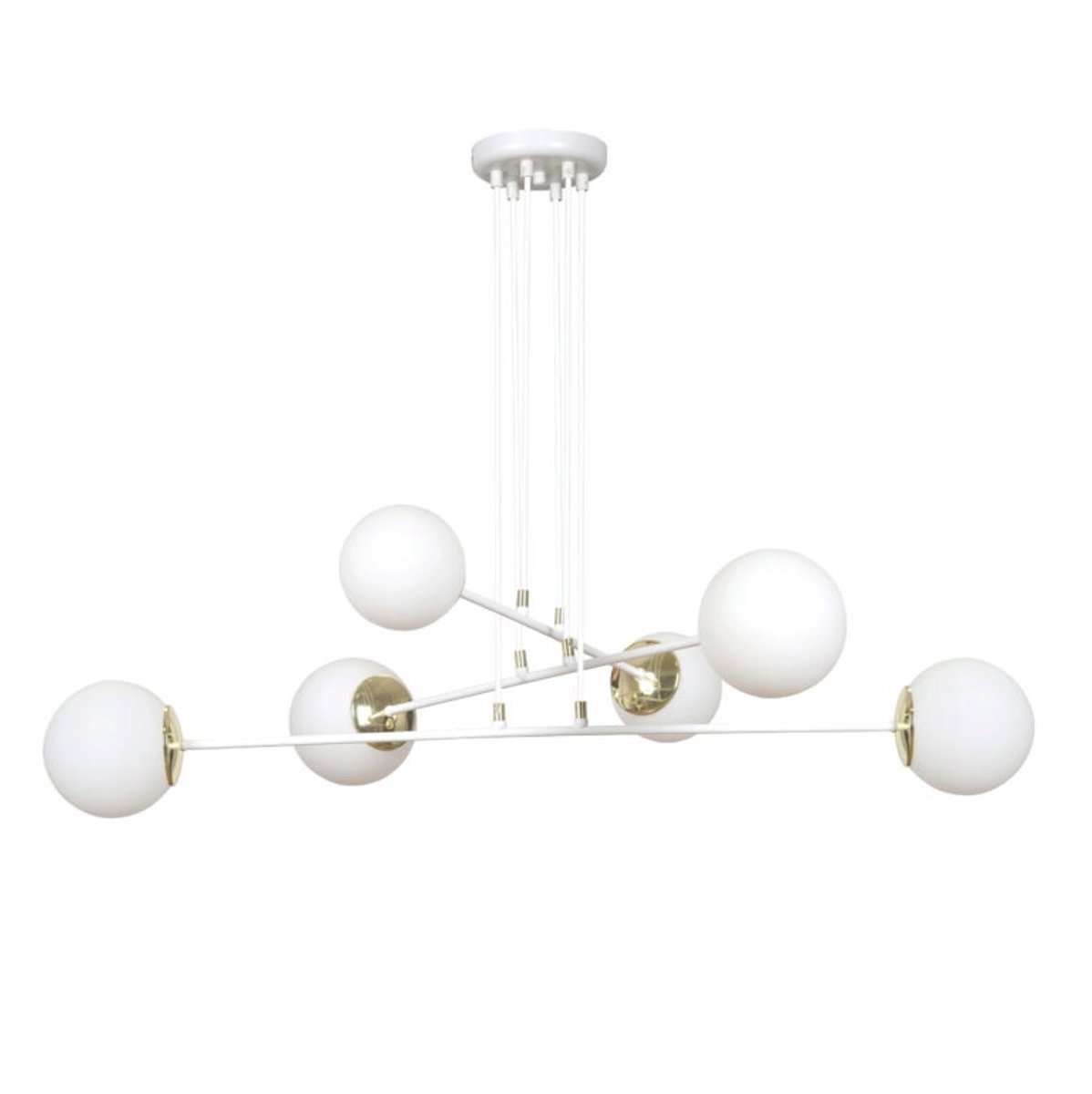 Emibig OGNIS 6 Hanglamp Wit Glas Staal 10W E27