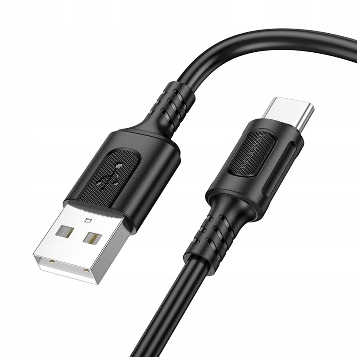 Borofone BX111 Feliz USB naar USB-C Kabel - 3A, 1m, Zwart
