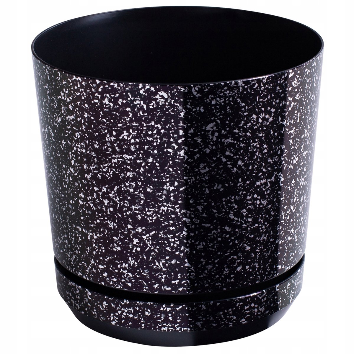 Decor Pot Zwart Marmer 18 cm - Stijlvol en Duurzaam Kunststof