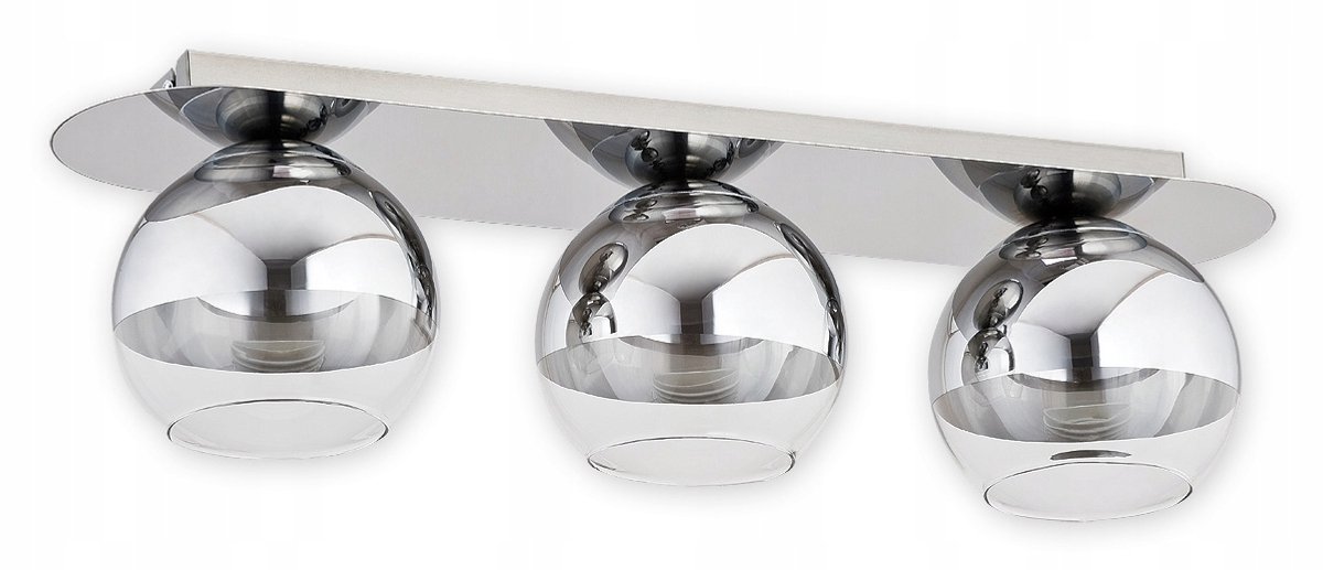 Plafondkleuren 3-lichts - Chroom, Zilver & Transparant