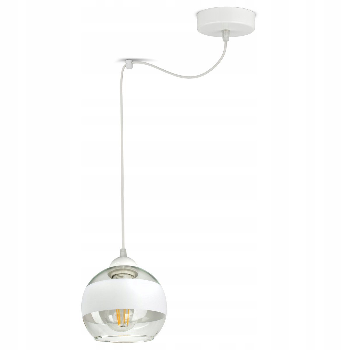 Hanglamp Spider Wit Glazen Bol LED E27 Modern