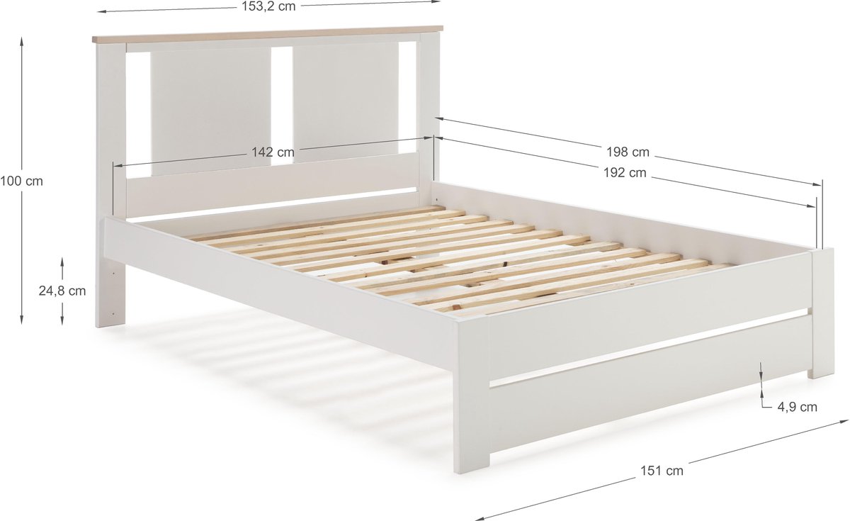 Marckeric - Bed Enara - Wit - 198x152.3x100cm