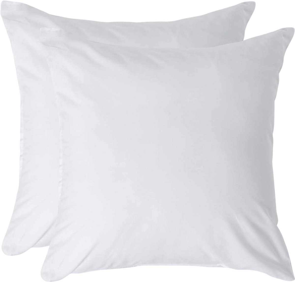 Homescapes Kussensloop 40x40 cm Set van 2 – Wit – 100% Egyptisch Perkal Katoen – 200 TC