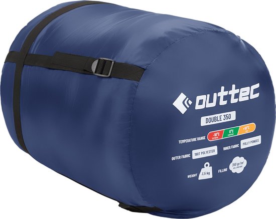Outtec® Slaapzak voor 2 Personen - Slaapzak Dubbel - Double Slaapzak - Tweepersoons Slaapzak - 2 Kussens - 220 x 150 cm - Klein Pakformaat - Outdoor, Camping van Outtec — afbeelding 2