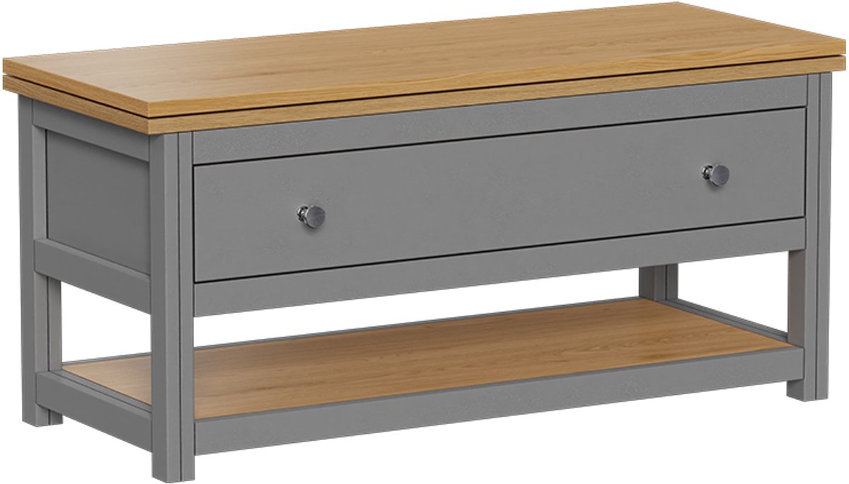 Vicco Vikla Salontafel – 100 x 40 cm uitschuifbaar Antraciet/eiken