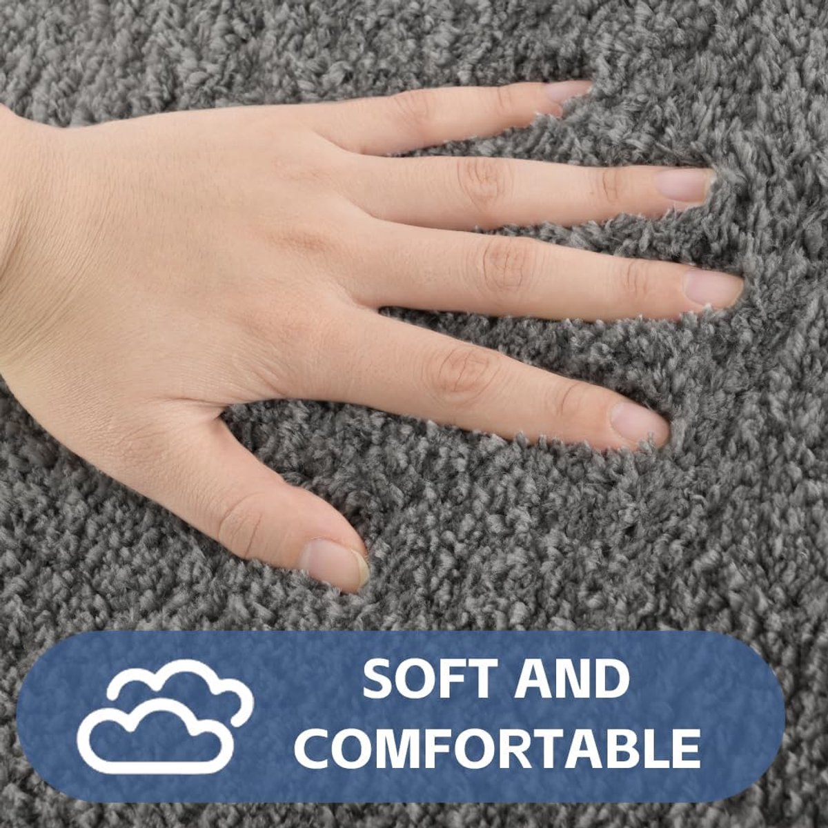 Miulee Badmatten, antislip traagschuim badkamermat, bad, U-vormig tapijt, douchemat, koraal, fleece zachtheid, zeer absorberend en wasbaar tapijt, badmatten voor badkamer, keuken, inkomhal, 45 x 45 cm, lichtgrijs