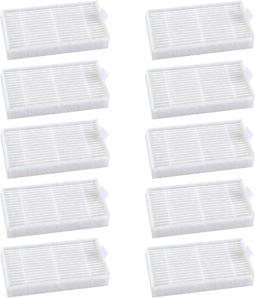 Hepa Vervang Filter Set - geschikt voor ilife x3 - v3 - v3s - v5 - v5s - v5pro - Vervangingsfilterset - Stofzuigerfilter - 8*4*1.5cm - wit - 10 stuks