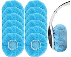 Elastische Hygienehoesjes hoofdtelefoon - 100 stuks - niet-geweven stof hoofdtelefoon covers - vervangende Hygienehoesjes hoofdtelefoon - elastisch stretch - universeel - cover hoes 11cm - voor thuis, sport en kantoor - Blauw