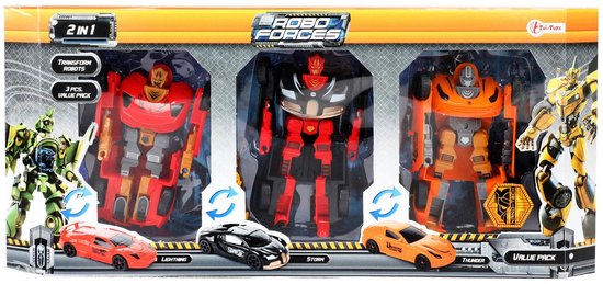 Toi-toys Roboforces Robots transformateurs 10 cm 3 pièces