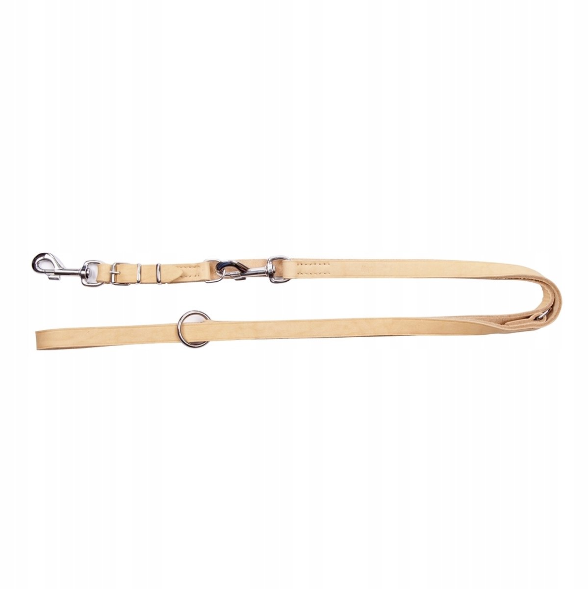 Dingo Verstelbare Leren Hondensnoer SOFT 2.0x220cm Natuur