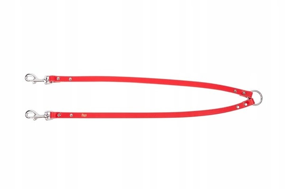 Dingo Lederen Dubbele Hondenlijn Splitter 0.6x50cm Rood