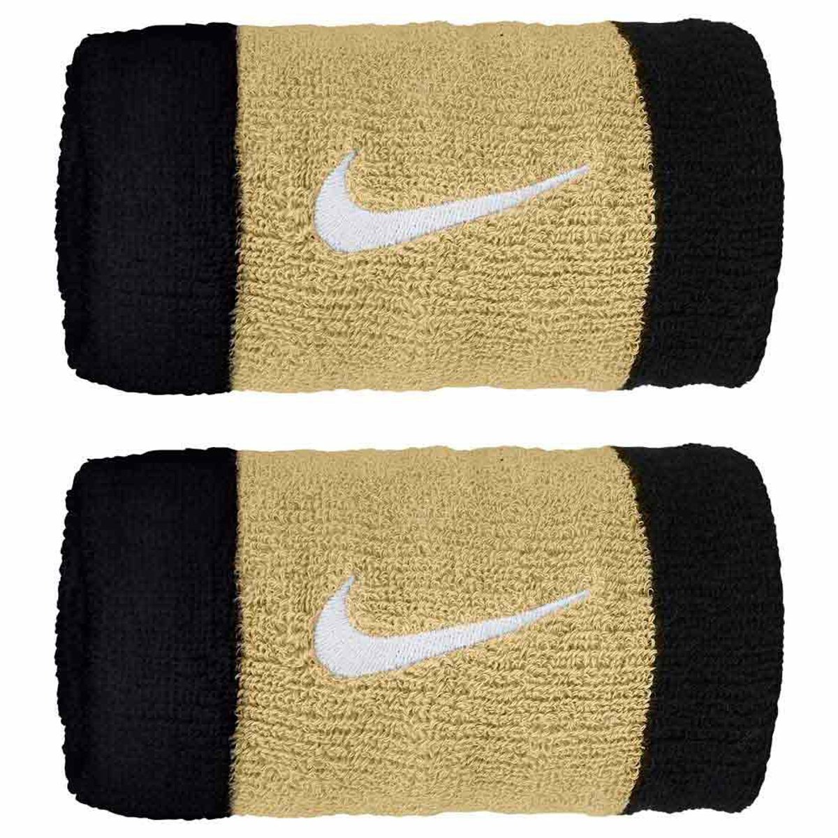 Nike Frotki na nadgarstek Swoosh Doublewide Wristbands 2szt. N0001586055OS Zwart