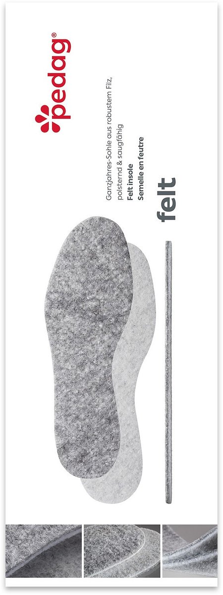 Pedag Felt | Inlegzolen | Vochtabsorberend | Houd warmte vast | Maat: 36 t/m 48