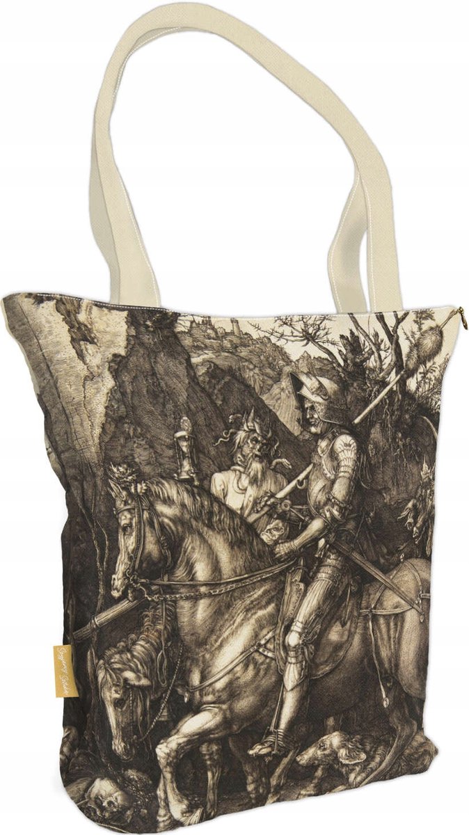 Shopper Tas met Albrecht Dürer's Ridder, Dood en Duivel Kunst