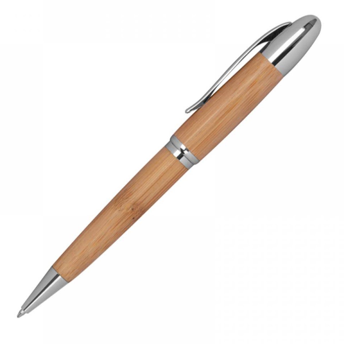 Bamboe pen met blauwe inkt, stijlvol en duurzaam