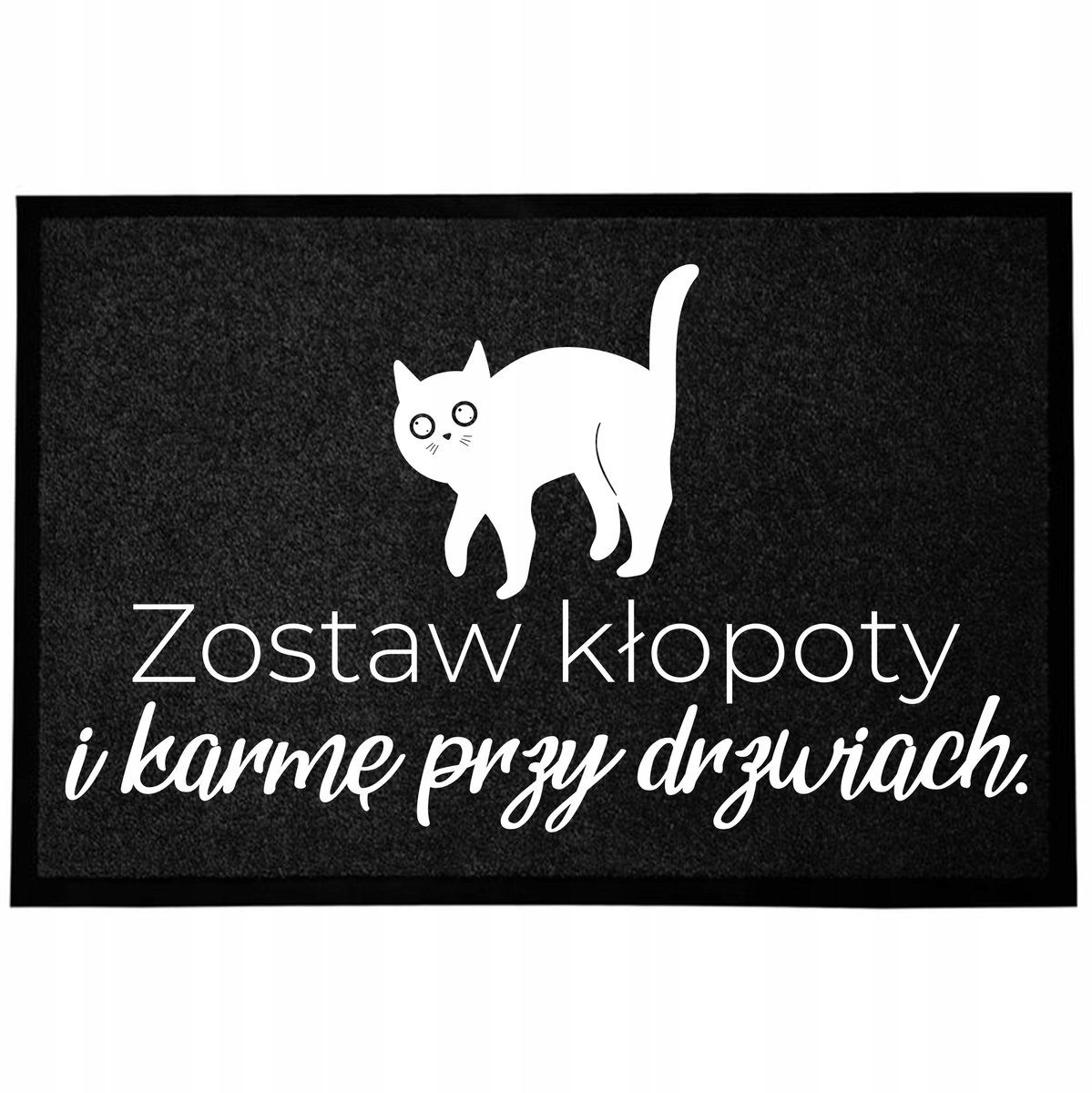 Grappige zwarte deurmat 40x60cm - Antislip, snelsluiting