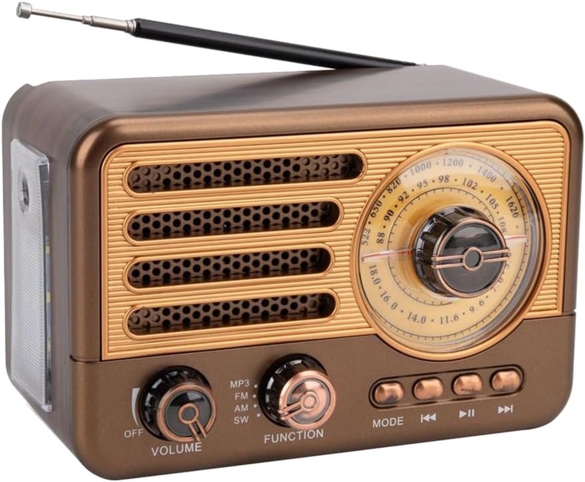 Bluetooth luidspreker - bluetooth luidspreker draagbaar - Retro Radio Vintage Bluetooth-luidspreker