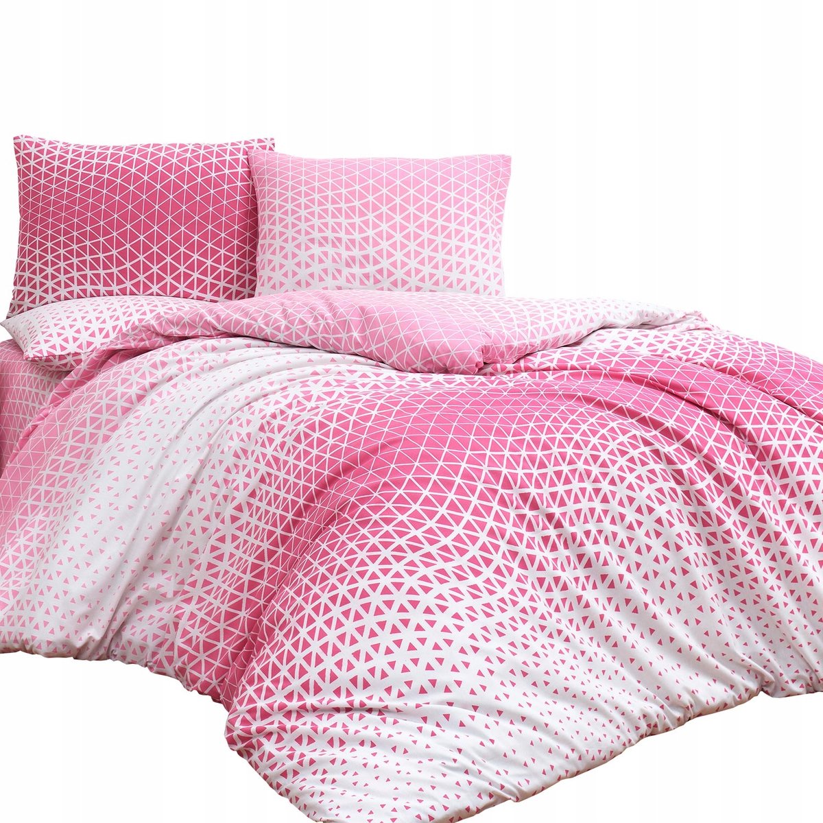 Milano Dekbedovertrek 200x220cm - 100% Katoen - Roze Driehoeken