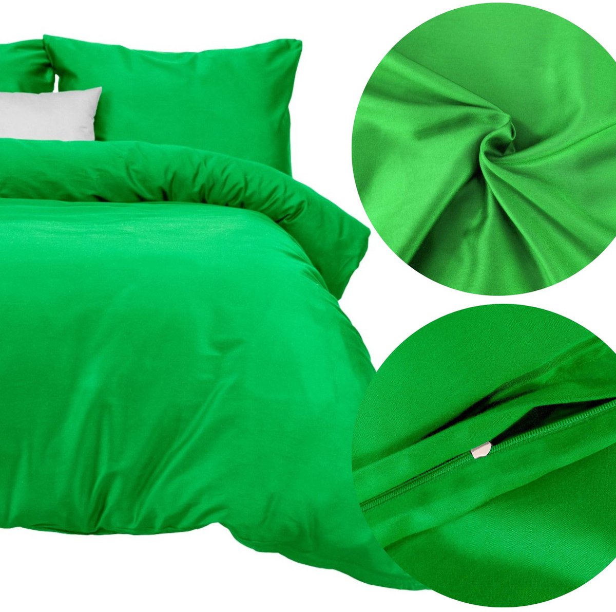 Satynlove Classic Katoen Satijn Beddengoed 180x200cm Groen 3 Delig