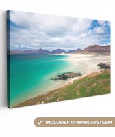 Toile Peinture Plage - Water - Angleterre - 180x120 cm - Décoration murale XXL