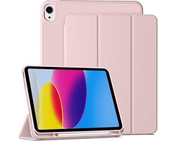 Hoes geschikt voor iPad A16 hoes - ipad 2025 hoes Rose Goud - iPad (A16) 11th/10th Generation Case(2025/2022) met pencil houder - Smart bookcase