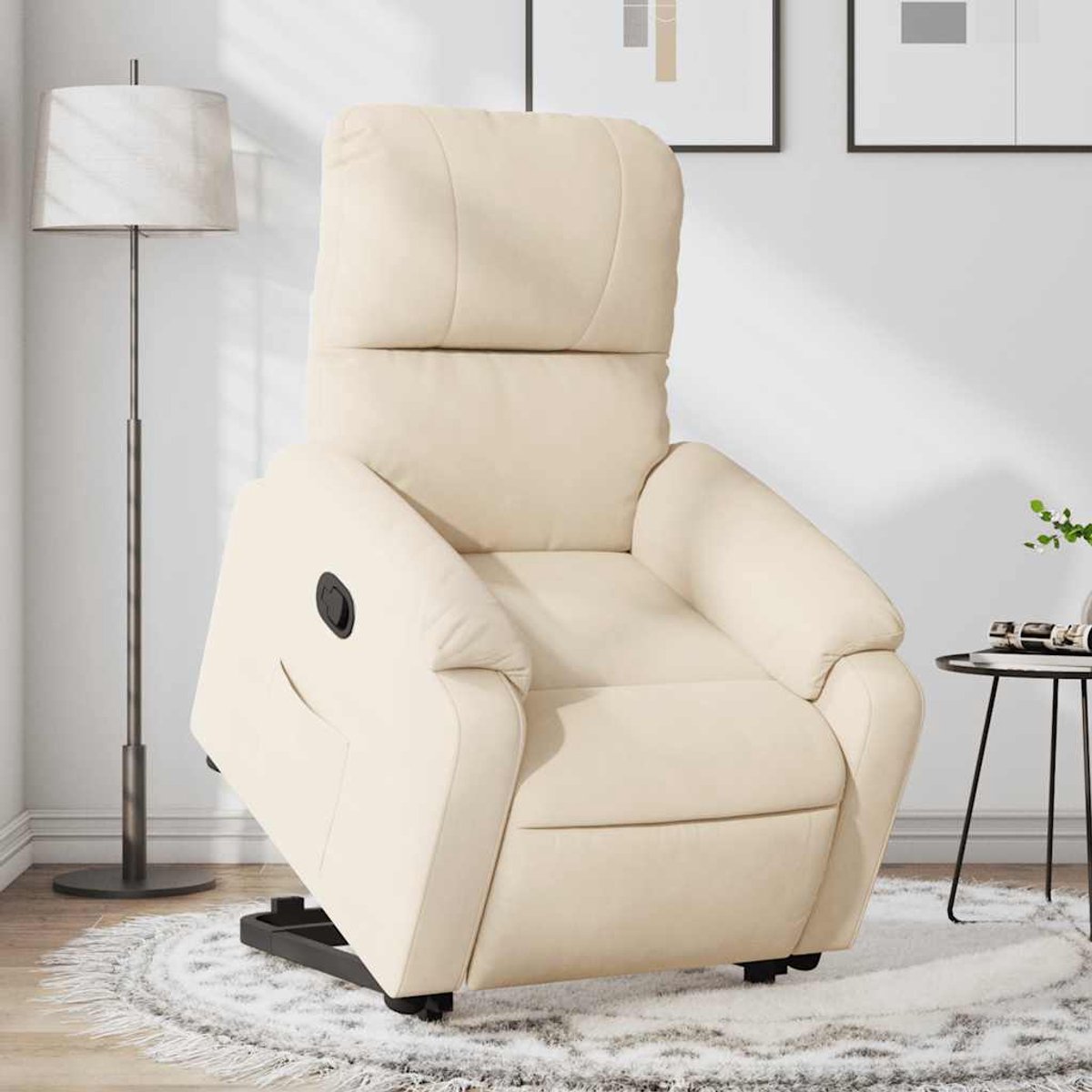 vidaXL - Sta-op-stoel - verstelbaar - microvezelstof - beige – foto 2