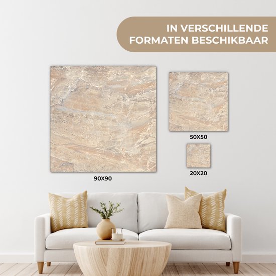 Toile Peinture Marbre - Citron Vert - Sable - Texture - 20x20 cm - Décoration murale