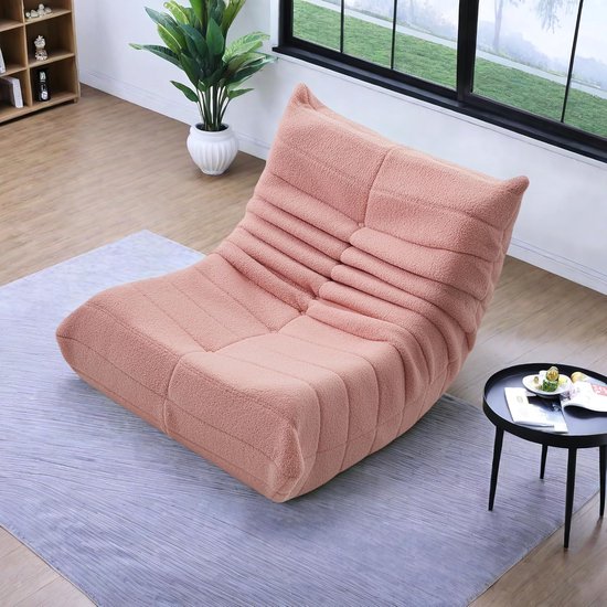 Green Bean© Zitzak bank met vulmateriaal, lounge in zitzakdesign, 90 x 50 cm met ergonomische rugleuning en wasbare overtrek, geschikt voor binnen en buiten, in kaki