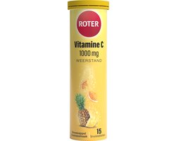 Roter Vitamine C 1000 mg bruis - Ondersteunt je natuurlijke weerstand - Suikervrij - Vegan - Met lekkere sinaasappel-ananassmaak - 15 bruistabletten