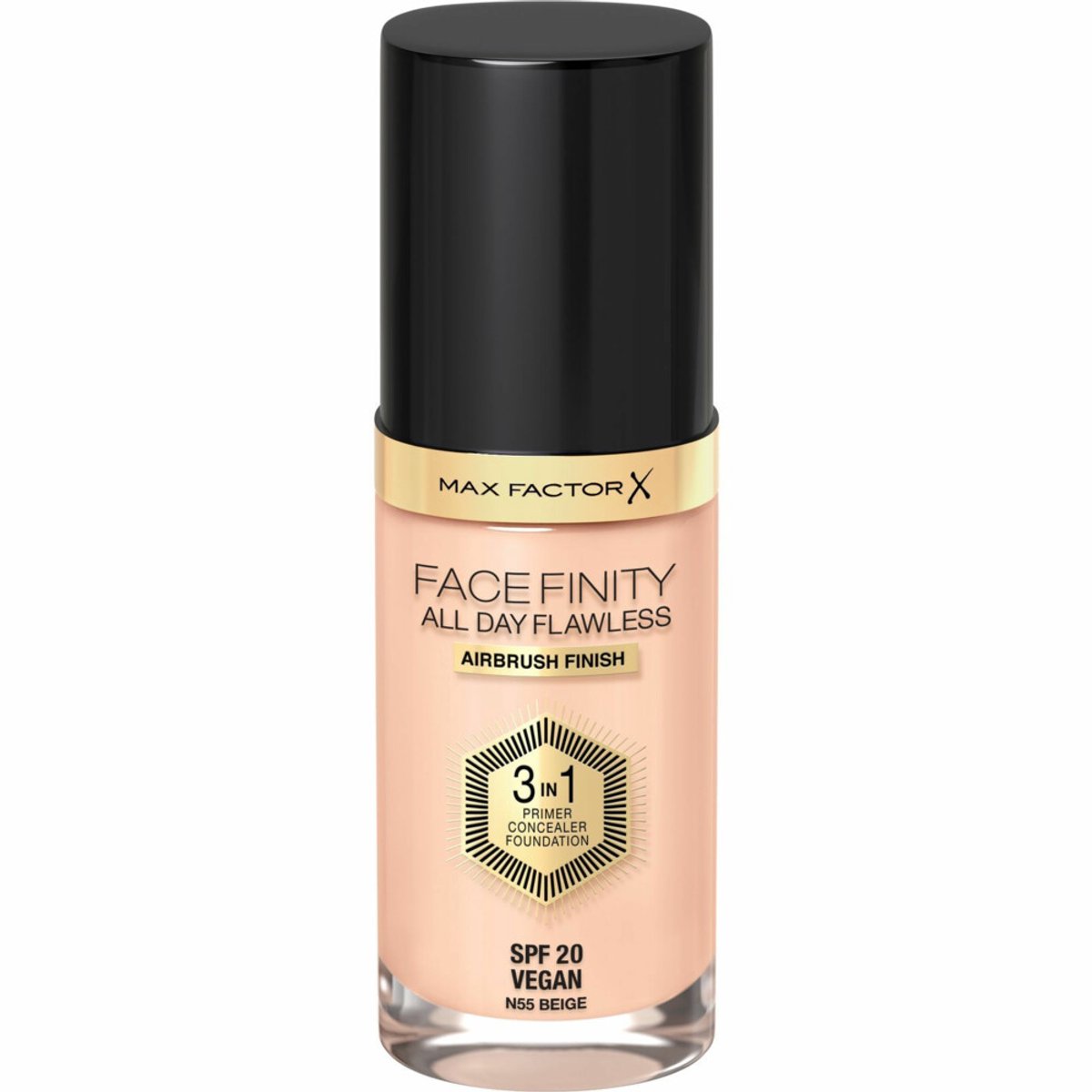 Max Factor - Facefinity All Day Flawless Foundation N55 Beige - 2 x 34 ml - Voordeelverpakking