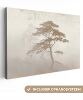Canvas schilderij 120x80 cm - Exclusieve wanddecoratie Boom - Oosterse stijl - Landschap - Muurdecoratie woonkamer - Slaapkamer decoratie - Kamer accessoires - Schilderijen op canvas