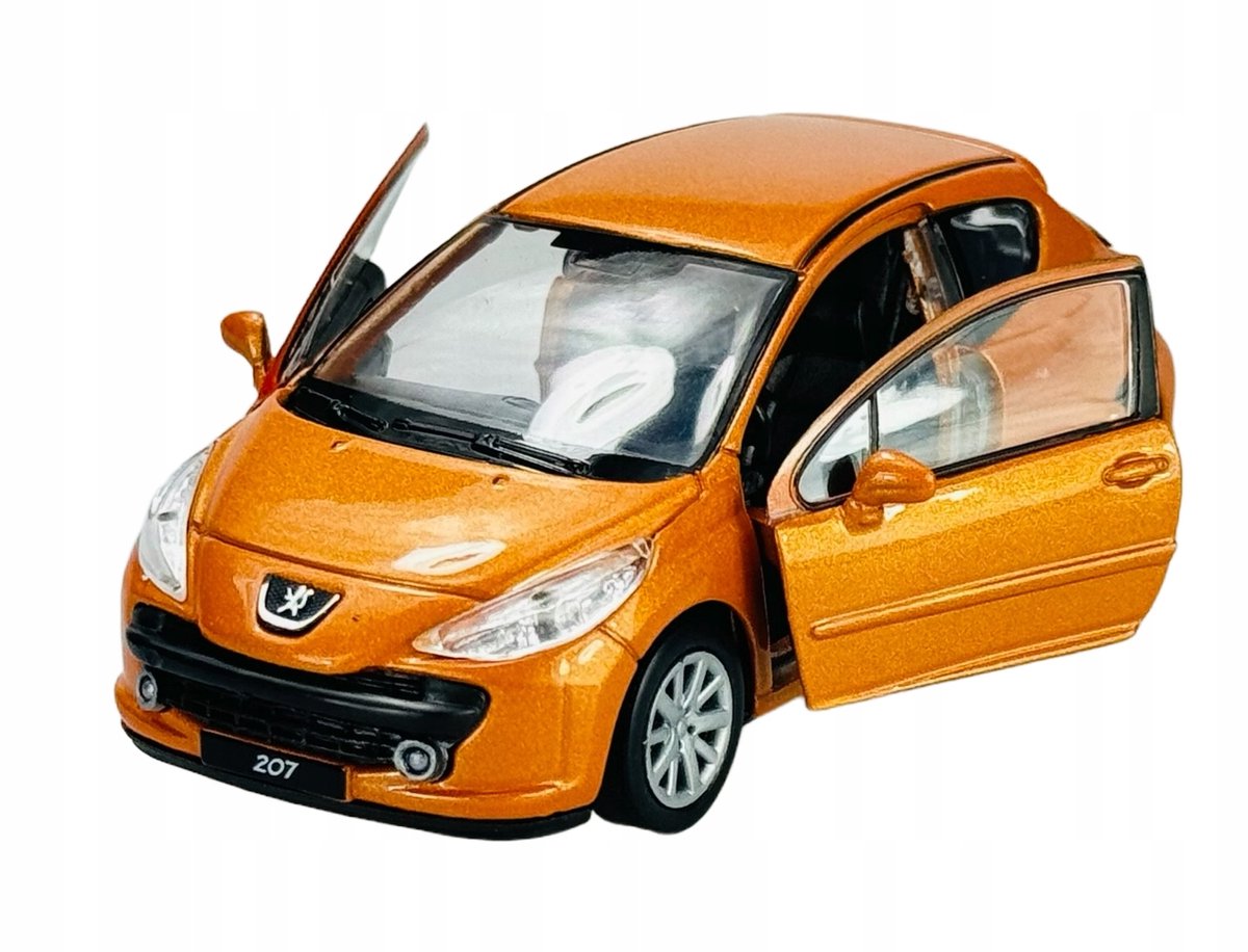 Welly Peugeot 207 Oranje Metaal Model Auto 1:34 Nieuw