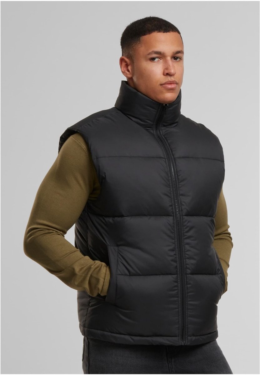 Urban Classics Basic Puffer Bodywarmer Heren Bodywarmer – L Zwart