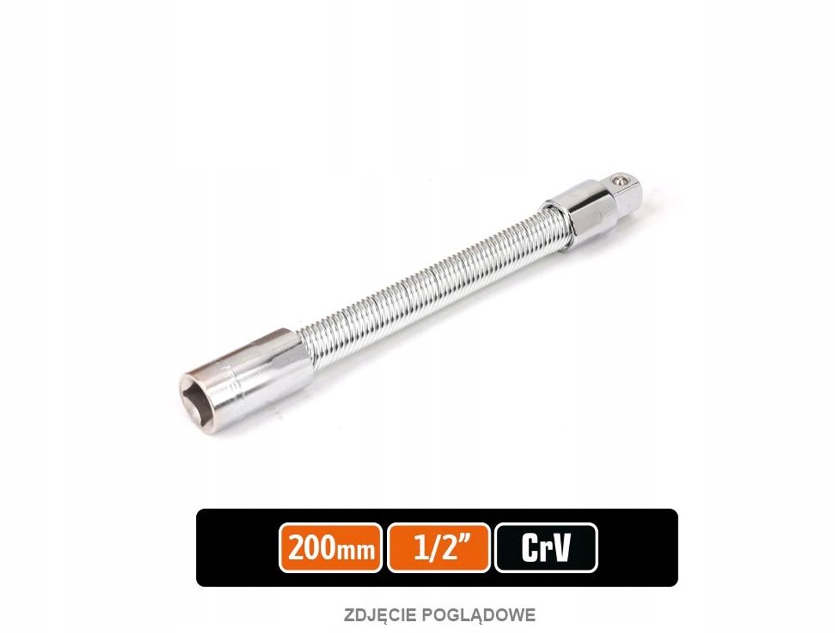 Verstelbare 1/2" dopverlengstuk 200mm - CRV staal