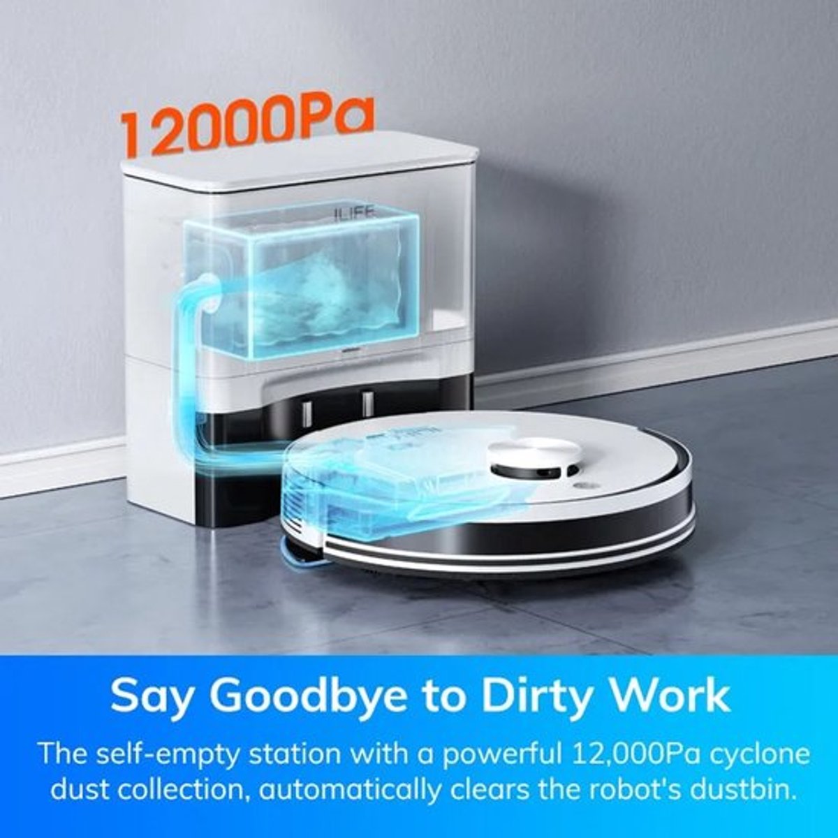 Ilife A30 Pro - Robotstofzuiger met dweilfunctie - 5000 Pa - 60 Dagen autonoom legen en laden - 180 min looptijd - Objectdetectie - Multi-floor mapping — afbeelding 3