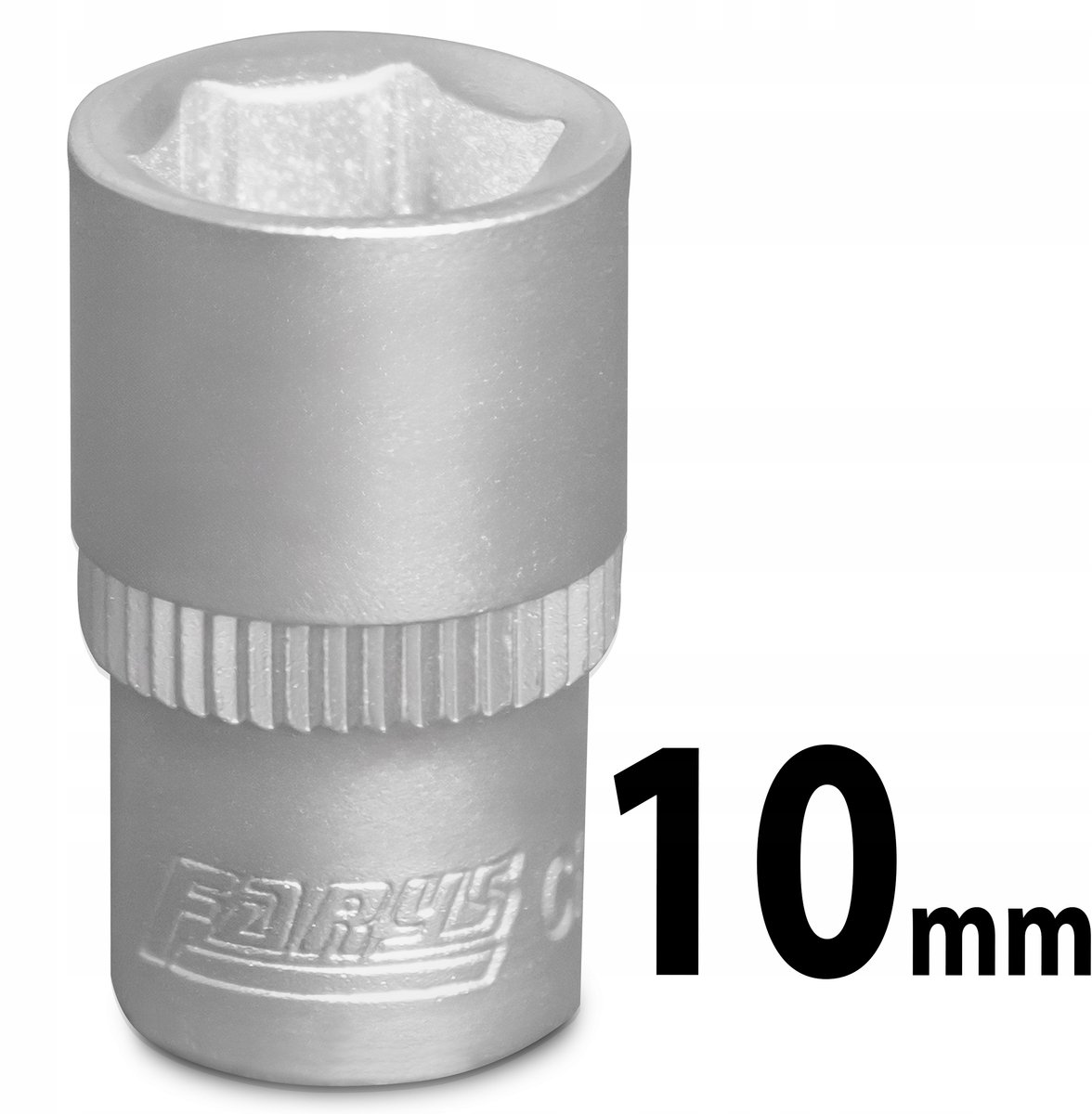 Dopsleutel 10 mm 1/4" zeskant kort chroom-vanadiumstaal