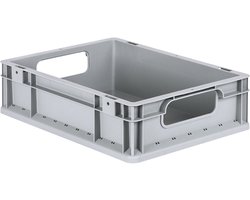 allit Eurobox, grijs, 400×300×320 mm, stapelbaar