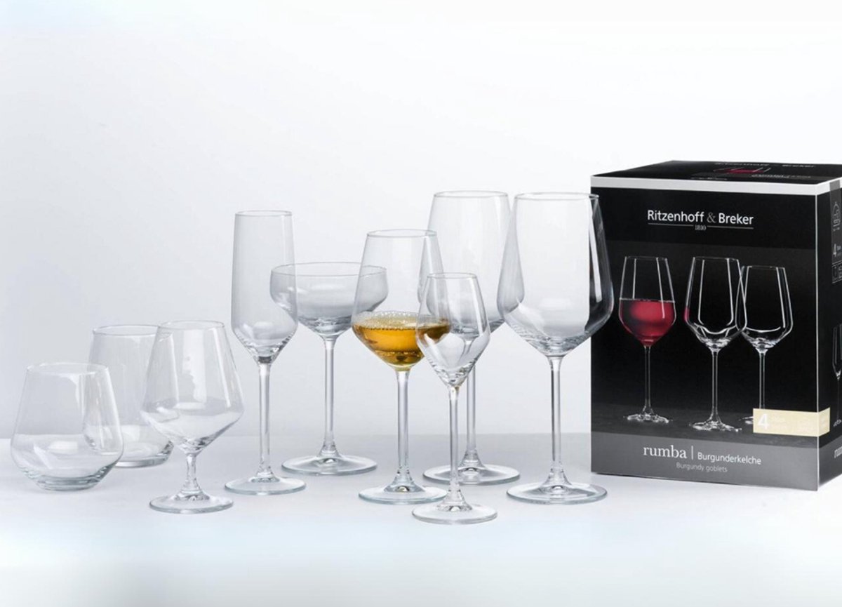 Ritzenhoff & Breker - Longdrink - tumbler- glazen 'Rumba' - 450 ml - set 4 stuks