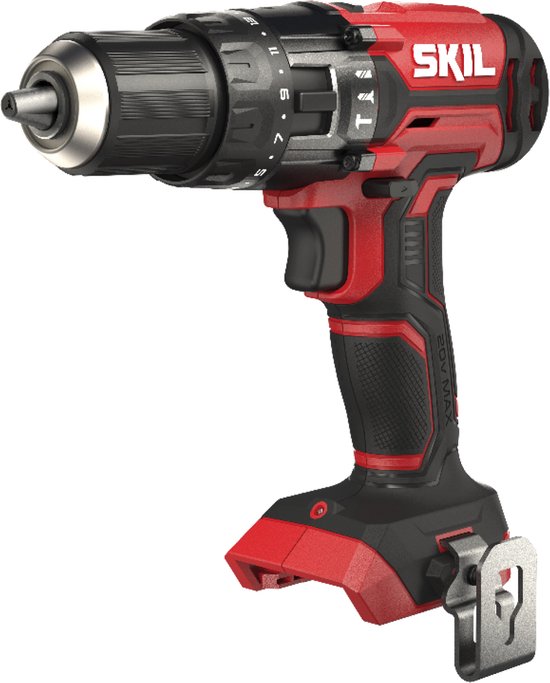 SKIL Accu Klopboormachine 20V - Boormachine voor Hout, Staal & Metselwerk - Boorcacpaciteit Tot 40mm - Klopboormachines - Snelspanboorkop 13mm - Twee snelheden - Inclusief Dubbelschroefbit & Riemclip - Skil 3018 CA