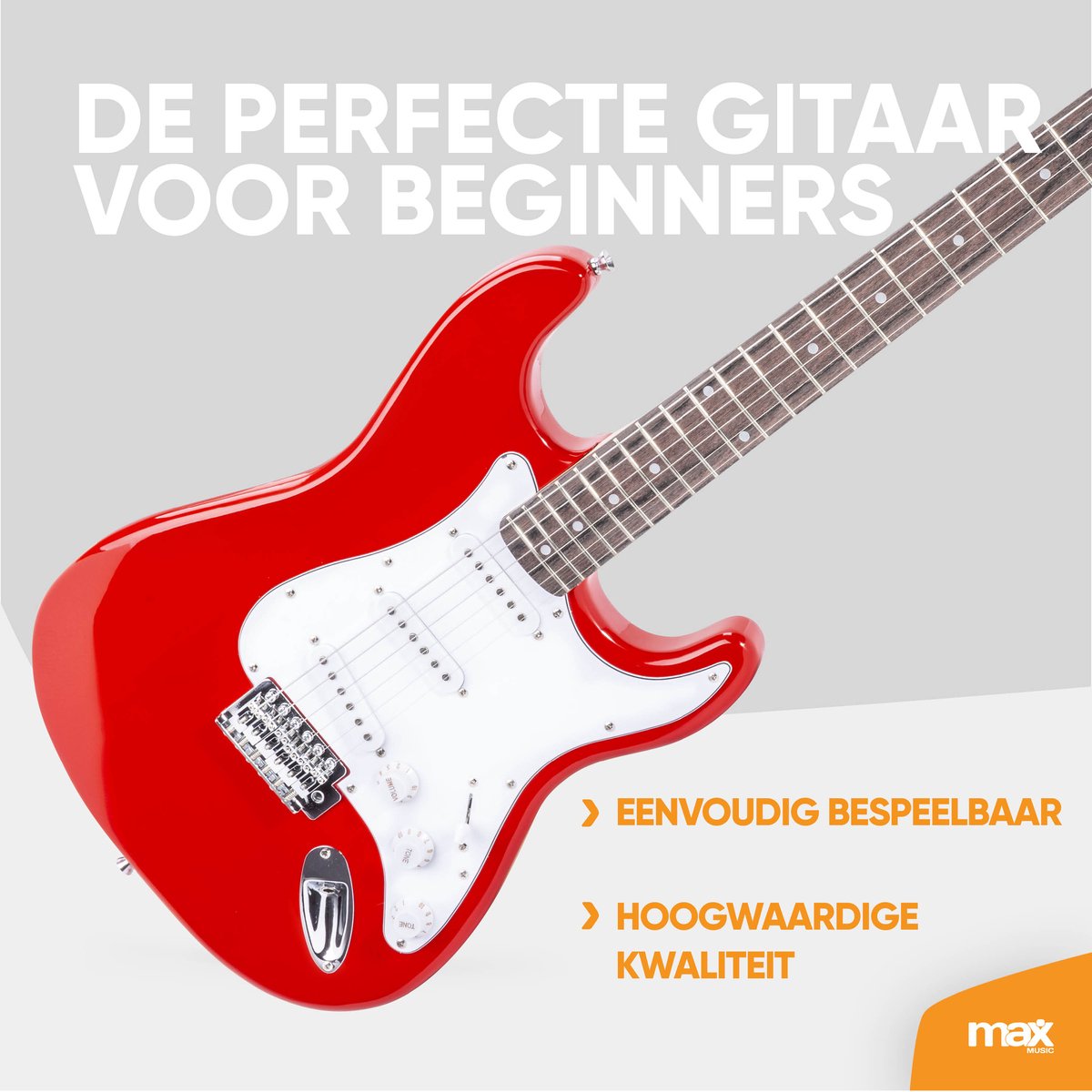 Elektrische gitaar met gitaar versterker - MAX Gigkit - 4/4 - Perfect voor beginners - incl. gitaar stemapparaat, gitaartas en plectrum - Rood thumbnail 2
